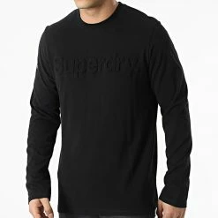 Grosses soldes ❤️ Tee 👚 Shirt Manches Longues Vintage Classic Noir de Superdry ✨