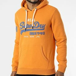 Budget 🔔 Sweat Capuche Vintage Logo Classic M2011822A Orange de Superdry ✔️