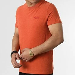Vente flash ⭐ Tee 👕 Shirt Vintage Logo Embroidery M1011245B Orange Chiné de Superdry 👍 -Superdry Soldes superdry 310975 M1011245B 5EY 20220405T155351 03