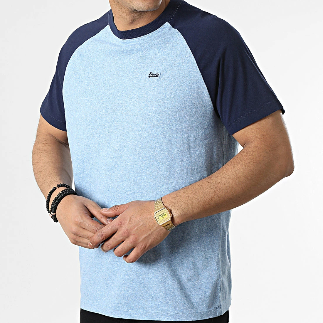 Offres ⭐ Tee 👕 Shirt Raglan Vintage ⚾ Baseball Bleu Clair Chiné Bleu Marine de Superdry 🤩 3 Offres ⭐ Tee 👕 Shirt Raglan Vintage ⚾ Baseball Bleu Clair Chiné Bleu Marine de Superdry 🤩