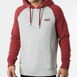 Acheter 🛒 Sweat Capuche Vintage Logo Embroidery M2011948 Gris Chiné Bordeaux de Superdry ✔️