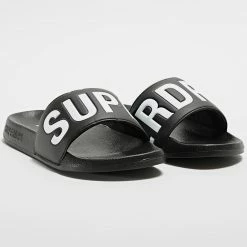 Tout neuf 🔔 Claquettes Femme Code Core Noir de Superdry ⌛