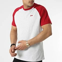 Top 10 🎁 Tee 👕 Shirt Raglan Vintage ⚾ Baseball Gris Clair Chiné Rouge de Superdry 🤩 -Superdry Soldes superdry 314067 M1011296A 6ZS 20220415T144116 03