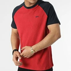 Meilleure affaire 🎉 Tee 👕 Shirt Raglan Vintage ⚾ Baseball Rouge Bleu Marine de Superdry 🔔 -Superdry Soldes superdry 314076 M1011296A 7EK 20220415T144128 03