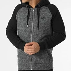 De gros 🤩 Sweat Zippé Capuche VLE ⚾ Baseball M2011954A Gris Anthracite Chiné Noir de Superdry 😀 -Superdry Soldes superdry 314574 M2011954A 6AM 20220415T150534 03