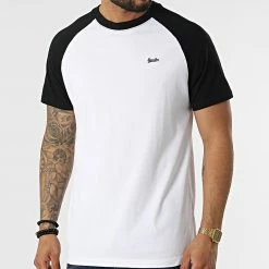 Budget 💯 Tee 👕 Shirt Raglan Vintage ⚾ Baseball Blanc Noir de Superdry 🛒