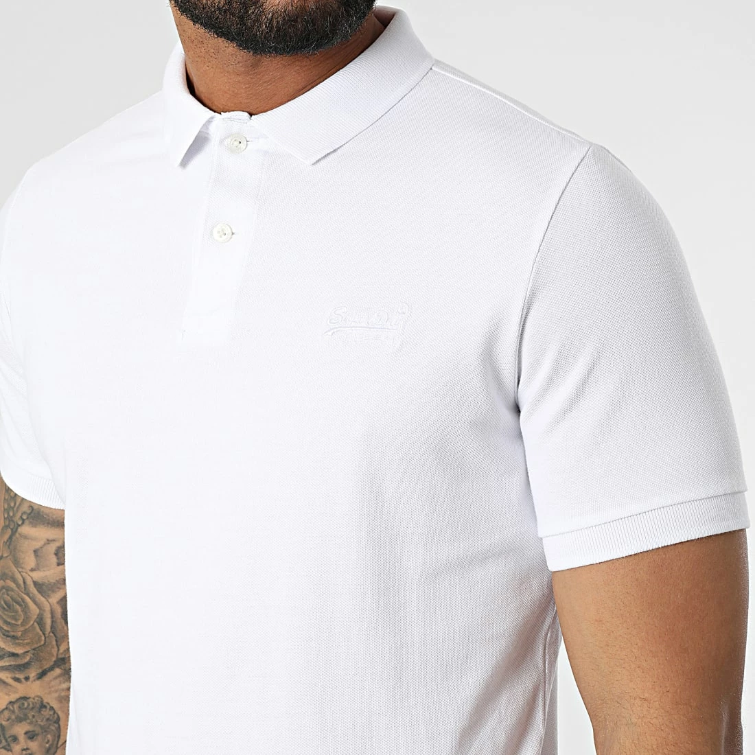 De gros ⌛ Polo Manches Courtes Classic Piqué Blanc de Superdry 💯 4 De gros ⌛ Polo Manches Courtes Classic Piqué Blanc de Superdry 💯 – Image 2