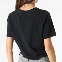 Promo 💯 Tee 👚 Shirt Femme Vintage Classic Metallic Noir Doré de Superdry ⌛ -Superdry Soldes superdry 315947 W1010815A 02A 20220506T105258 04