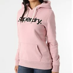Top 10 🎉 Sweat Capuche Femme Classic Rose de Superdry 👏 -Superdry Soldes superdry 315948 W2011249B 10R 20220429T160640 03