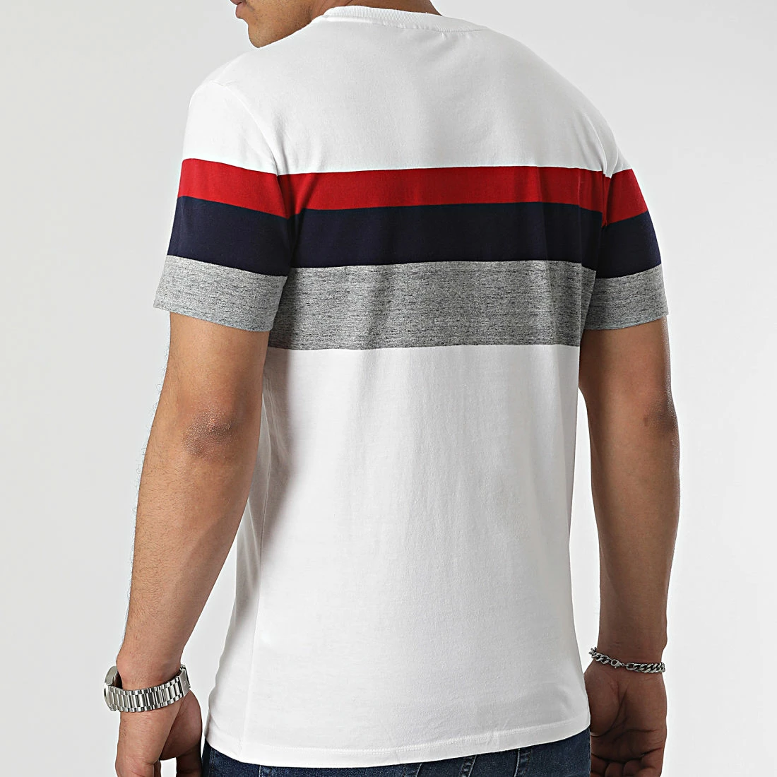 Promo 🧨 Tee 👕 Shirt OL Classic YD Stripe M1011513A Blanc de Superdry 🎉 6 Promo 🧨 Tee 👕 Shirt OL Classic YD Stripe M1011513A Blanc de Superdry 🎉 – Image 4