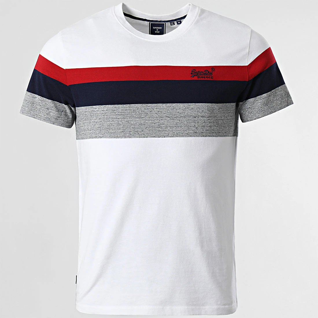 Promo 🧨 Tee 👕 Shirt OL Classic YD Stripe M1011513A Blanc de Superdry 🎉 3 Promo 🧨 Tee 👕 Shirt OL Classic YD Stripe M1011513A Blanc de Superdry 🎉