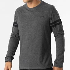 Bon marché ⭐ Tee 👕 Shirt A Manches Longues VLE Quarterback M6010684A Gris Anthracite Chiné de Superdry 💯