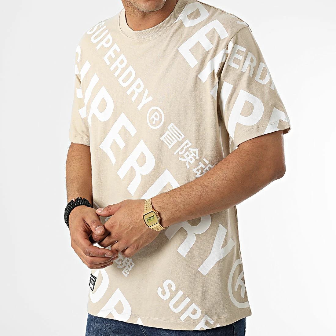 Offres 🔔 Tee 👚 Shirt Code Classic Beige de Superdry 🔥 5 Offres 🔔 Tee 👚 Shirt Code Classic Beige de Superdry 🔥 – Image 3