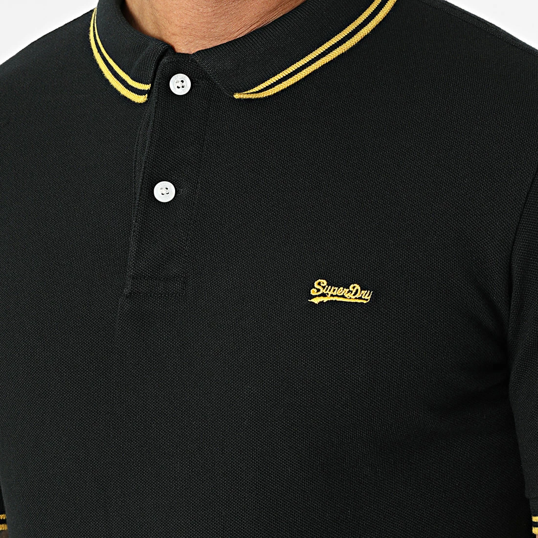 Acheter 😉 Polo A Manches Courtes Vintage Tipped M1110291A Noir de Superdry 🎉 4 Acheter 😉 Polo A Manches Courtes Vintage Tipped M1110291A Noir de Superdry 🎉 – Image 2