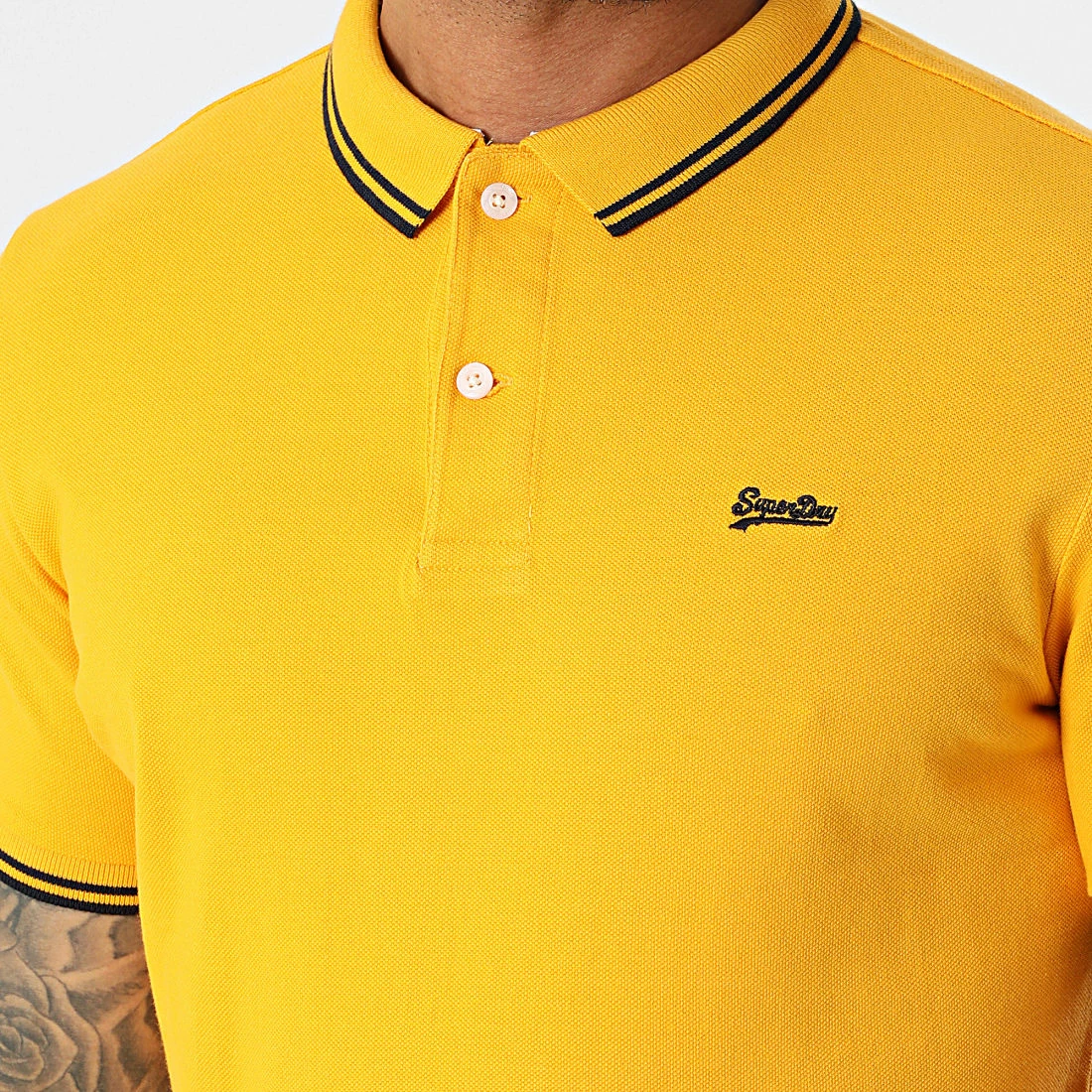 Offres 👍 Polo A Manches Courtes Vintage Tipped M1110291A Jaune de Superdry ✔️ 4 Offres 👍 Polo A Manches Courtes Vintage Tipped M1110291A Jaune de Superdry ✔️ – Image 2