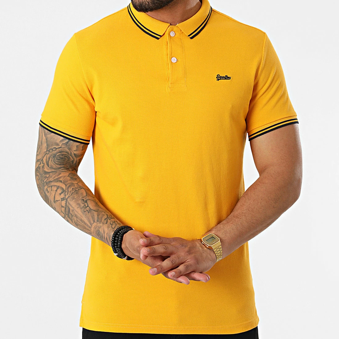Offres 👍 Polo A Manches Courtes Vintage Tipped M1110291A Jaune de Superdry ✔️ 5 Offres 👍 Polo A Manches Courtes Vintage Tipped M1110291A Jaune de Superdry ✔️ – Image 3