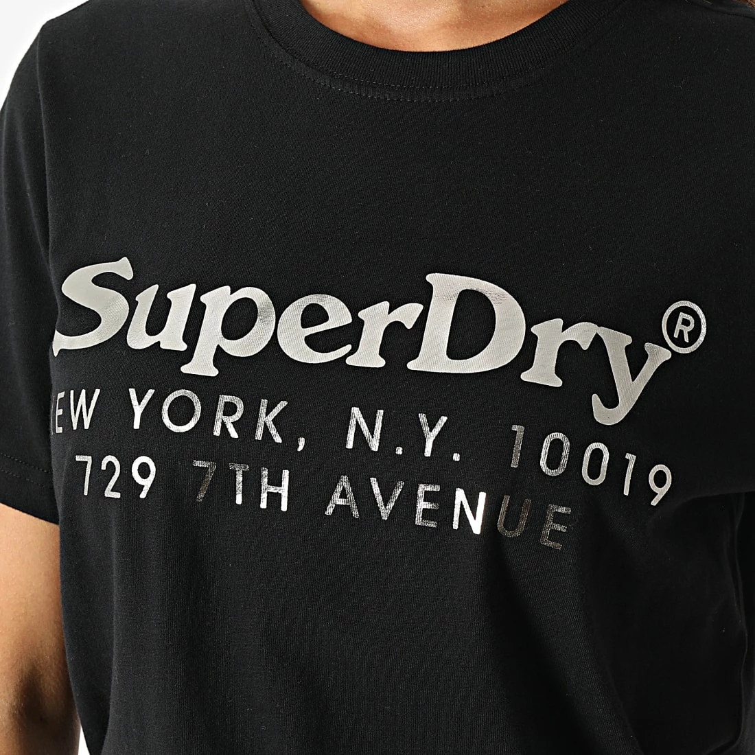 Remise 👍 Tee 👚 Shirt Femme Vintage Venue Noir de Superdry 🧨 4 Remise 👍 Tee 👚 Shirt Femme Vintage Venue Noir de Superdry 🧨 – Image 2