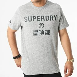 Grosses soldes 🎁 Tee 👚 Shirt Vintage Corp Logo M1011328B Gris Chiné de Superdry 🧨 -Superdry Soldes superdry 321638 M1011328B ZUC 20220609T122828 03
