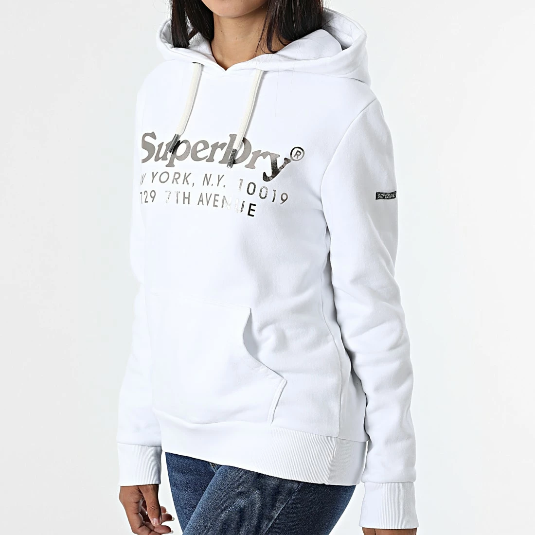 Le moins cher 👏 Sweat Capuche Femme Vintage Venue Blanc Argenté de Superdry 🎉 3 Le moins cher 👏 Sweat Capuche Femme Vintage Venue Blanc Argenté de Superdry 🎉