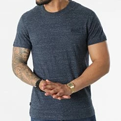 Offres 🔥 Tee 👚 Shirt Vintage Logo Embroidery M1011245A Bleu Marine Chiné de Superdry 😍 -Superdry Soldes superdry 322090 M1011245B Z6Z 20220614T143800 03