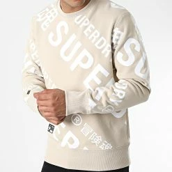 Budget ✔️ Sweat Crewneck Code Classic AOP Y2010174A Beige de Superdry ✔️ -Superdry Soldes superdry 325148 Y2010174A 6NN 20220706T160145 03