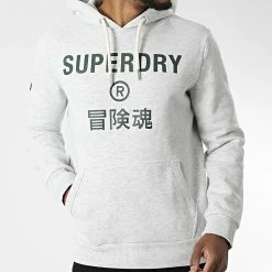 Grosses soldes ⭐ Sweat Capuche M2011828B Gris Chiné de Superdry ✨ -Superdry Soldes superdry 328241 M2011828B 5WB 20220721T155552 03