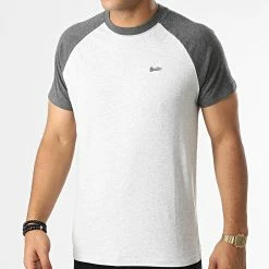 Grosses soldes ❤️ Tee 👚 Shirt M1011296A Gris Chiné de Superdry 🔔