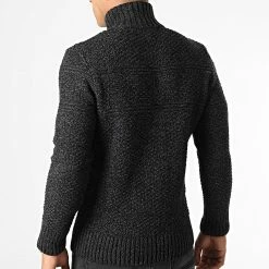 Acheter ✨ Pull Col Zippé M6110308A Noir Chiné de Superdry ⌛ -Superdry Soldes superdry 329747 M6110308A 5ZZ 20220802T150438 04