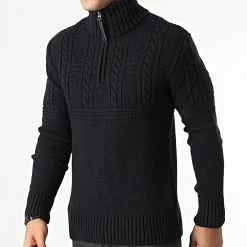 Grosses soldes 🌟 Pull Col Zippé M6110308A Noir de Superdry 🛒