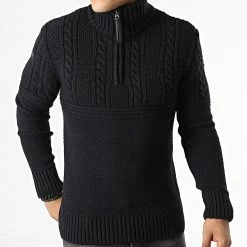 Grosses soldes 🌟 Pull Col Zippé M6110308A Noir de Superdry 🛒 -Superdry Soldes superdry 329752 M6110308A 98T 20220802T150528 03