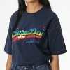 Tout neuf 🌟 Tee 👚 Shirt Femme Vintage Logo Rainbow Bleu Marine de Superdry ✔️ -Superdry Soldes superdry 329890 W1010871A 09S 20220811T155329 01