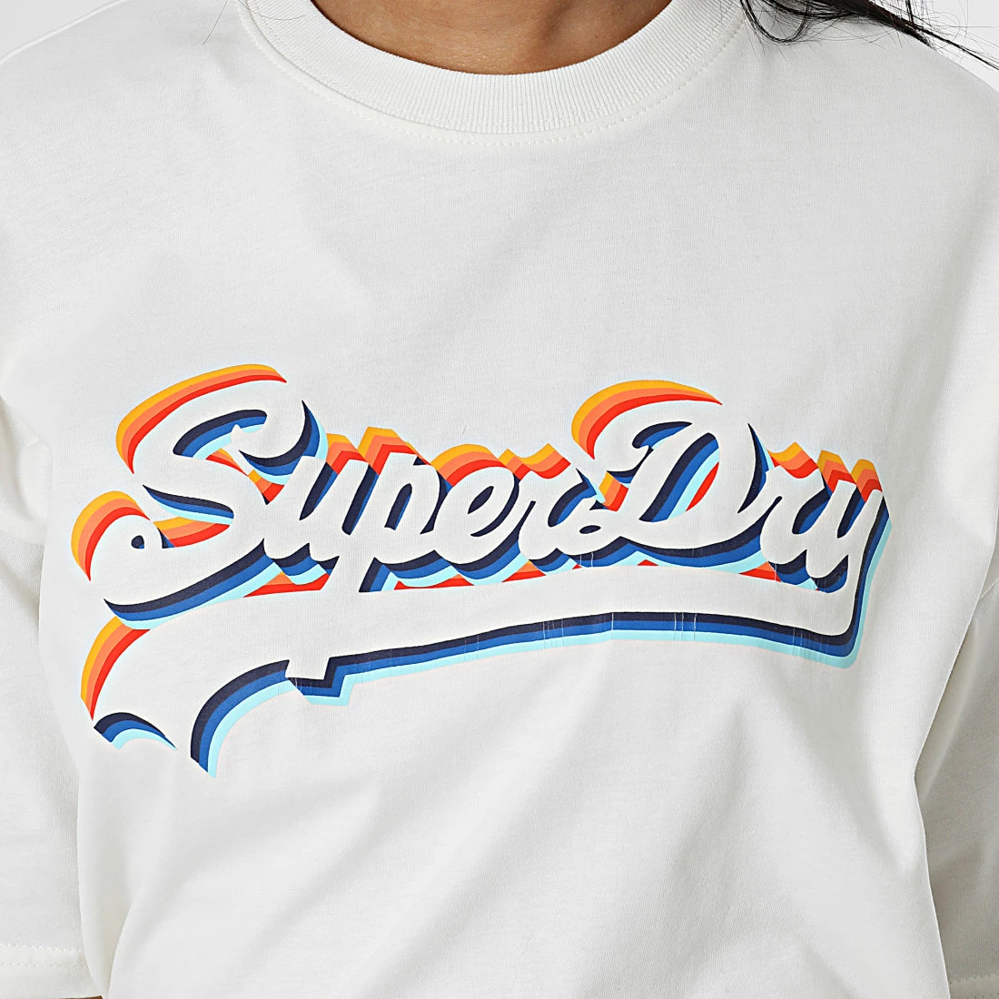 Meilleure affaire 🔥 Tee 👕 Shirt Femme Vintage Logo Rainbow Blanc de Superdry 🎉 4 Meilleure affaire 🔥 Tee 👕 Shirt Femme Vintage Logo Rainbow Blanc de Superdry 🎉 – Image 2