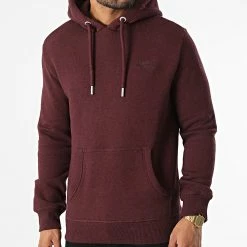 Nouveau 🔥 Sweat Capuche M2012399A Bordeaux de Superdry 👍 -Superdry Soldes superdry 330554 M2012399A 7PY 20220804T161837 03