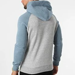 Meilleure vente 🤩 Sweat Capuche Vintage Logo Gris Chiné Bleu de Superdry 🥰 -Superdry Soldes superdry 331442 M2012395A 7PK 20220812T142701 04