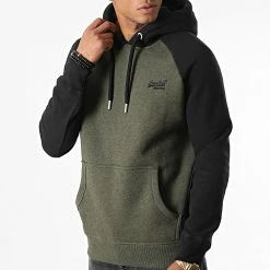 Meilleure vente 👏 Sweat Capuche M2012395A Vert Kaki Noir de Superdry 😀 -Superdry Soldes superdry 331608 M2012395A 6UI 20220811T151420 03
