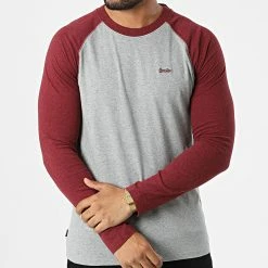 Meilleur prix ⌛ Tee 👕 Shirt Manches Longues M6010549A Gris Chiné Bordeaux Chiné de Superdry ⭐ -Superdry Soldes superdry 333172 M6010549A 7PS 20220818T155005 03