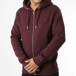 Coupon ⭐ Sweat Zippé Capuche M2012401A Bordeaux Chiné de Superdry 😉 -Superdry Soldes superdry 334506 M2012401A 7PY 20220830T151157 03