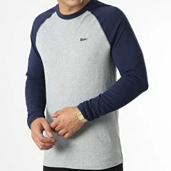 Grosses soldes 🌟 Tee 👕 Shirt Manches Longues Raglan M6010549A Gris Chiné Bleu Marine de Superdry 🎁 -Superdry Soldes superdry 334521 M6010549A 7PR 20220830T151106 03