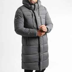 Bon marché ✔️ Doudoune Longue Capuche Touchline M5011242A Gris Anthracite de Superdry ⌛ -Superdry Soldes superdry 334657 M5011242A 6BS 20220928T125030 03