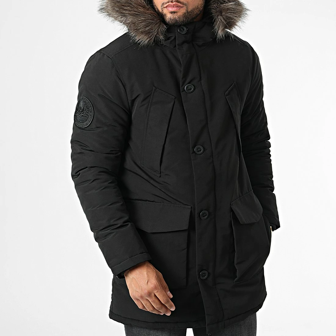 Sortie 🛒 Parka Capuche Fourrure Vintage Everest M5011573A Noir de Superdry ✨ 3 Sortie 🛒 Parka Capuche Fourrure Vintage Everest M5011573A Noir de Superdry ✨