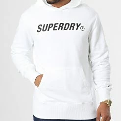 Budget 🥰 Sweat Capuche Core Sport Blanc de Superdry 💯 -Superdry Soldes superdry 334677 M2011899A D2Y 20220905T161041 03