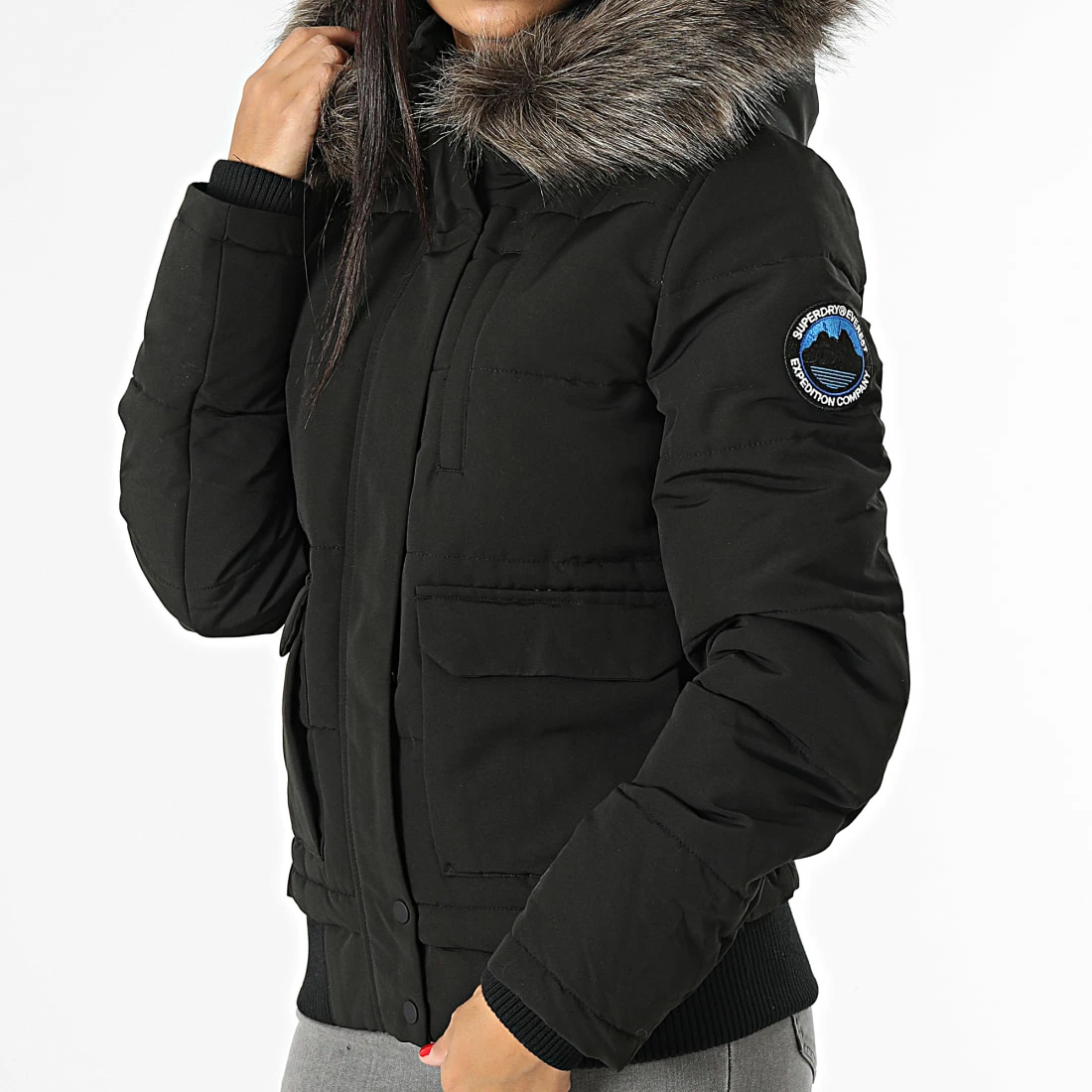 Acheter ❤️ Veste Bomber Capuche Fourrure Femme Everest Noir de Superdry 🧨 3 Acheter ❤️ Veste Bomber Capuche Fourrure Femme Everest Noir de Superdry 🧨