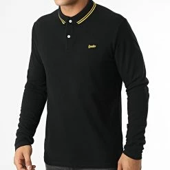 Meilleure vente 🥰 Polo Manches Longues M1110306A Noir de Superdry 🔥