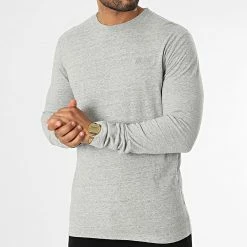 Bon marché 😀 Tee 👚 Shirt Manches Longues Vintage Logo Embroidery M6010550A Gris Chiné de Superdry 🔔 -Superdry Soldes superdry 336140 M6010550A ZUC 20220909T151811 03