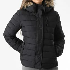 Meilleure affaire 🧨 Doudoune Capuche Fourrure Femme Fuji Noir de Superdry 💯 -Superdry Soldes superdry 336757 W5011503A 02A 20221010T150719 03