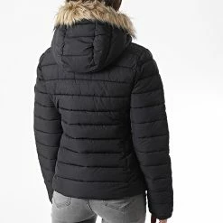 Meilleure affaire 🧨 Doudoune Capuche Fourrure Femme Fuji Noir de Superdry 💯 -Superdry Soldes superdry 336757 W5011503A 02A 20221010T150721 04