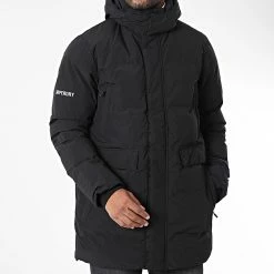 Tout neuf 💯 Doudoune Capuche Boxy MS311389A Noir de Superdry ⌛