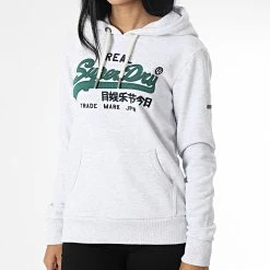 Budget 🎉 Sweat Capuche Femme Vintage Logo Heritage W2011724A Gris Chiné de Superdry 😍 -Superdry Soldes superdry 340460 W2011724A 54G 20221031T155133 03