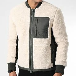 Vente flash ⭐ Veste Fourrure Mouton M5011456A Beige Vert Kaki de Superdry 🔥