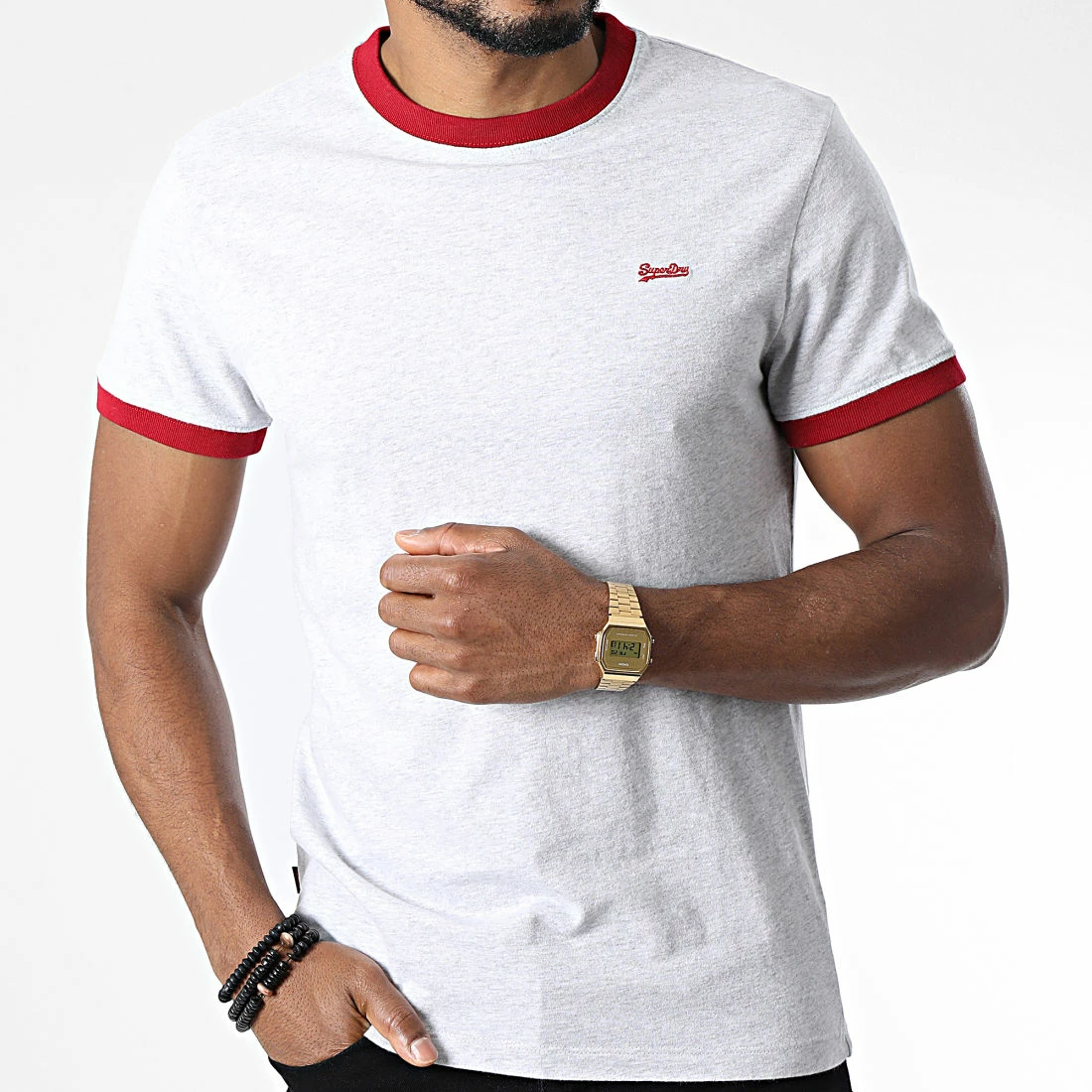 Meilleure affaire 👍 Tee 👕 Shirt Vintage Ringer M1011183A Gris Clair Chiné de Superdry 👍 5 Meilleure affaire 👍 Tee 👕 Shirt Vintage Ringer M1011183A Gris Clair Chiné de Superdry 👍 – Image 3